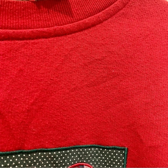 UO Vintage Red Quilted Motif Christmas Sweatshirt - Picture 3 of 6